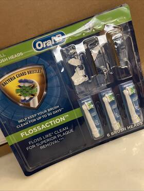 Oral-b Authentic Genuine Real 069055886984 Floss Action Replacement Tooth Brush Heads 3 Missing New Unopened