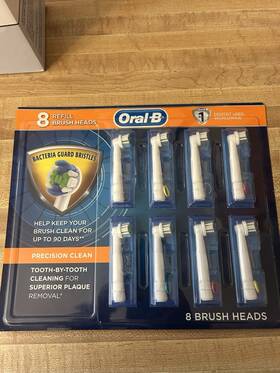 Eb20ab-8 Oral-b Refill Brush Heads. Pack Of 8 Heads With Color Coding Rings