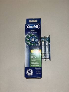 Eb50-8 Oral-b 2 Crossaction Brush Heads 8 Pack Bacterial Protection New Sealed