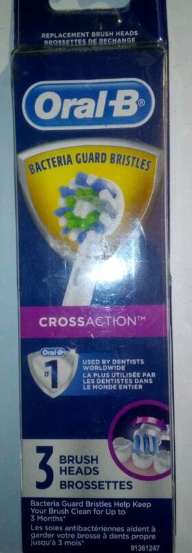 Eb50ab-3 Oral-b Crossaction 3 White Replacement Brush Heads Factory Sealed Eb50ab-3 Oral-b Crossaction 3 White Replacement Brush Heads Factory Sealed