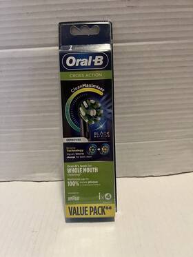 Eb50brb-4 Oral-b Crossaction Replacement Electric Toothbrush Heads Black - Pack Of 4 B6