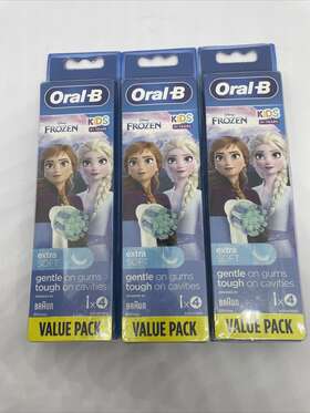 M12777 Oral-b 3 Pack Heads Kids Extra Soft Frozen Replacement Brush 12 Total