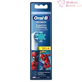 M805374 Oral-b Pro Kids Spider Man Replacement Brush Heads 4ct New In Box