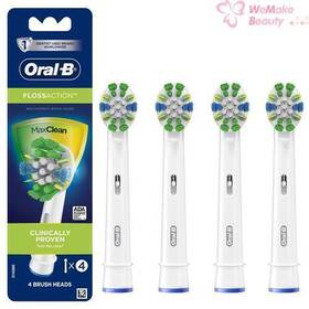 M85847 Oral-b Flossaction Max Clean 4 Replacement Brush Heads New In Box