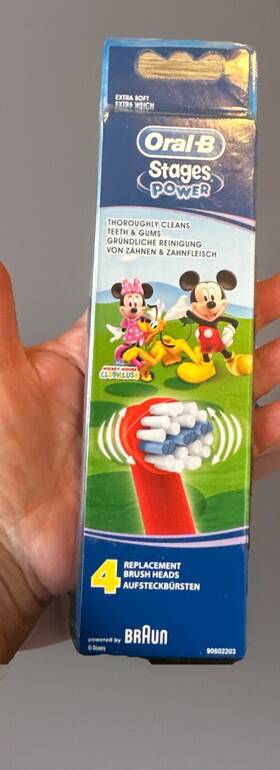 Obdisneymickbun2 Oral-b Stages Power Kids Replacement Brush Heads Disney Mickey - Pack Of 4