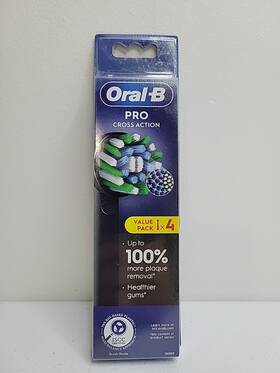 Oraeb50b4blkcm Oral-b Pro Cross Action Electric Toothbrush Head Black Pack Of 4 Free Shipping