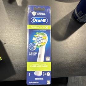 S175a3335ro Oral-b Flossaction X Replacement Brush Heads White X-shaped Bristles 3 Pack