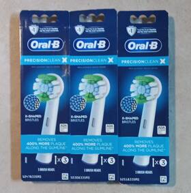 Oral-b Sbr333srq 9 Oral-b Precision Clean X Brush Heads X-shaped Bristles Vitality Pro 3 Pack