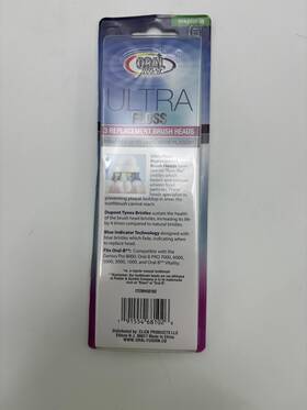 Oral Fusion 191554681026 Ultra Floss Replacement Brush Heads 3 Cts Compatible B - White