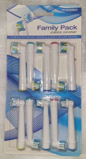 Oral Shine 860397002069 Family Pack 10 Brush Heads