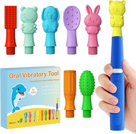 Oral0002 744110794434 Oral Sensory Vibration Tool Motor Stimulation Kit With 8 Textured S