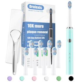 Oralexis 658370875324 Electric Toothbrush For Adults And 1 Count Pack Of Pale Blue