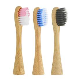 Pdeey-bamboo-brush-head-3pcs Pdeey Bamboo Toothbrush Heads For Lumineux/boka Sonic Eletric Toothbursh Refill 3 Pcs