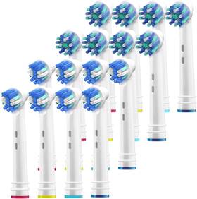Oh-9hf5-d7jz Pearl Enterprises Replacement Brush Heads Compatible With Oral B Braun Electric Toothbrush- 16 Pk