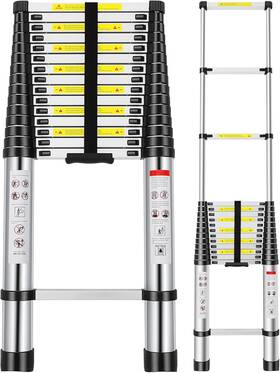 132265-5368-1721052811 Peayli Telescoping Ladder 20.3ft Aluminum Extension With 2 Silver