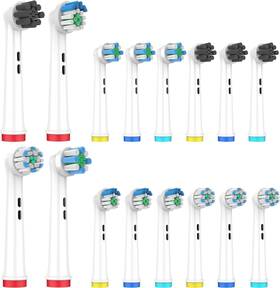 Perfekto24 262375932331 Replacement Brush Heads Compatible For Oral B Toothbrushes Pack Of 16 - Too