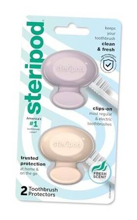 510023543 Pharmapak Clip-on Toothbrush Protector Keeps Fresh 2 Count Pack Of 1 Pink And Blue