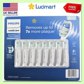 Philips 075020101808 Sonicare C2 Optimal Plaque Control Replacement Brush Heads - 8 Pack
