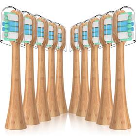 Philips 313020266265 10 Pack Bamboo Replacement Electric Toothbrush Heads Compatible With Son