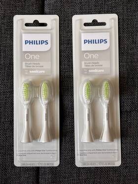 Philips Sonicare 075020092380 One By 2pk X 2 4 White Brush Heads - New Factory Sealed