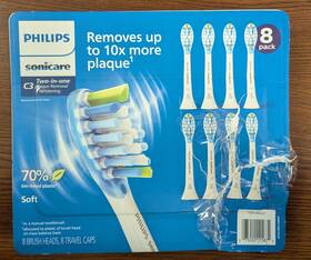 Philips Sonicare 075020115874 1-8pk Phillips C3 2-in-1 Plaque Removal Whitening Brush Heads See Description