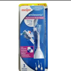 Philips Sonicare 719283672704 Meijer Smile Sonic Replacement Brush Heads 3 Pack For Toothbrush New