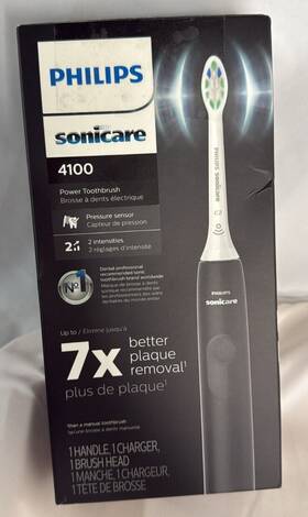 4100 Philips Sonicare C1j8 Electric Toothbrush Pressure Sensor-smartimer Used 1 Head