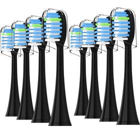 H8-hk1d-8rx3 Pisonicleara Pisoniclreara Replacement Toothbrush Heads 8 Pack Count Of 1 Black