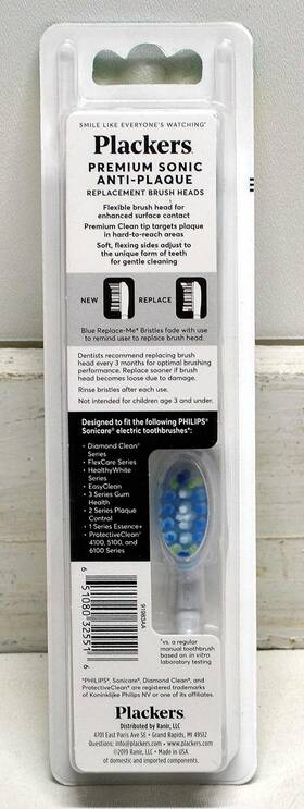 91983aa Plackers New Premium Sonic Anti-plaque Replacement Brush Heads