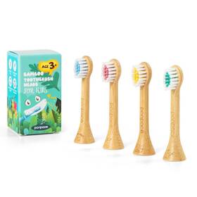 Ponpace 757611156830 For Kids 3 Bamboo Electric Toothbrush Replacement Heads With Plant-b