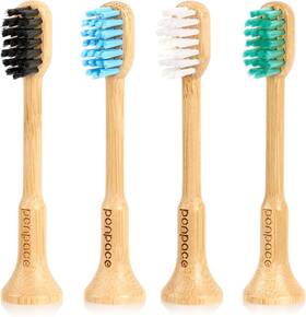 Dj240828aq Ponpace Bamboo Toothbrush Heads Compatible With 4 Count Pack Of 1 Natural
