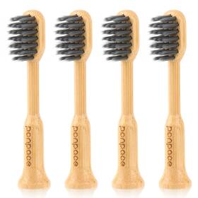 Dj241129gm-cb Ponpace Bamboo Toothbrush Heads Compatible With Gleem Soft Charcoal Infused Bristles