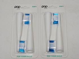 00544 Pop Dental New 4 Sonic Soft Replacement Brush Heads For Go Pro Usb Toothbrush
