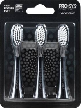 Pro-sys 366975066572 Black Variosonic Electric Toothbrush Heads V105 Feather Soft Burst Brus
