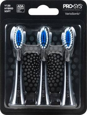 Pro-sys 366975066596 Black Variosonic Toothbrush Heads V130 Hybrid Soft Burst Brush Head
