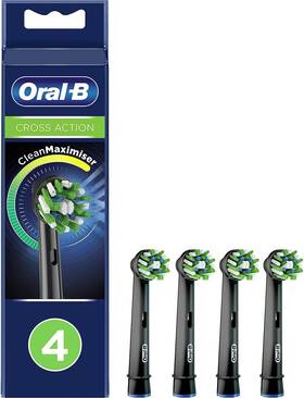 Procter & Gamble 445003057034 Crossaction Electric Toothbrush Replacement Brush Head Refills Black 4 Count