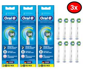 Procter & Gamble 445051684640 3 Pairs Of 8 Count Oral-b Precision Clean Toothbrush Heads