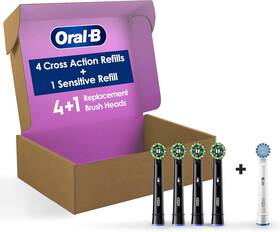 Procter & Gamble 726084285255 Oral-b Crossaction Electric Toothbrush Replacement Brush Heads Black 4 Count
