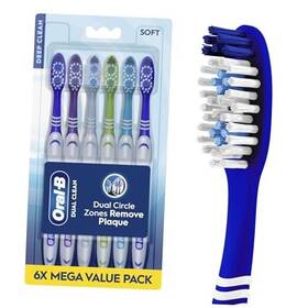 Procter & Gamble P 16068 Toothbrush Dual Clean Soft 6 Count
