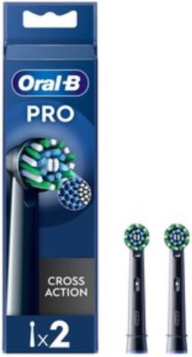 110409801 Procter & Gamble Uk Cross Action Black Electric Brush Heads 2 Pairs Of Count