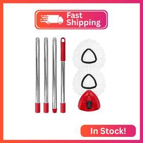 Ync-4p Puiuisoul Mop Replace Head Base And Handle Replacement Set Includes 2 Microfiber Hea