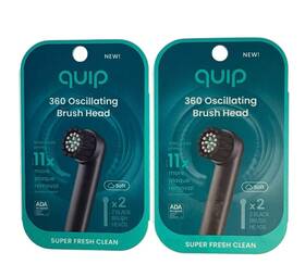 10033-47110 Quip 360 Oscillating Brush Head Black Soft Bristles For Rev Replacement