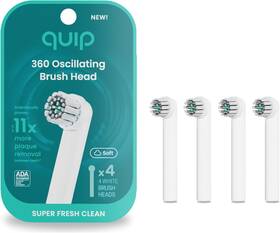 Quip 445016256240 360 Oscillating Electric Toothbrush Heads - 4 Pack Verified Brush He