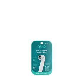 Quip 445029043004 Electric Toothbrush Replacement Heads Compact Adult Size 2-pack White