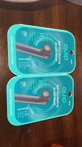 710-00377 Quip 360 Oscillating Brush Head Black Soft Bristles 2-pack Replacement Heads