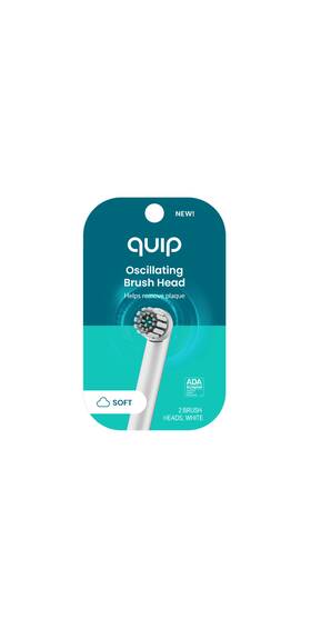 Quip 810033471087 360 Oscillating Electric Toothbrush Head Adult Compact Refill White 2 Pack