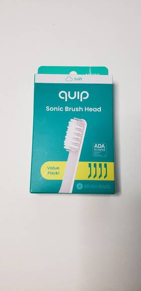 Quip 810033471124 Sonic Toothbrush Replacement Brush Heads White And Grey 4 Pack