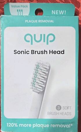 Quip 810033472848 Sonic Brush Head Plaque Removal Refills 3 Soft Value Pack New