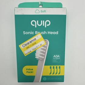 Quip 900-0297 Sonic Replacement Brush Heads 4-pack White Soft Bristles Tongue Scraper