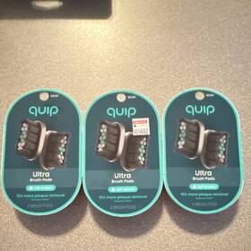 920-00293 Quip Ultra Brush Pods Soft Bristles Black Toothbrush Replacement Heads 2-pack